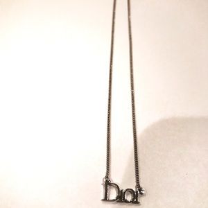 Christian Dior Silver logo necklace